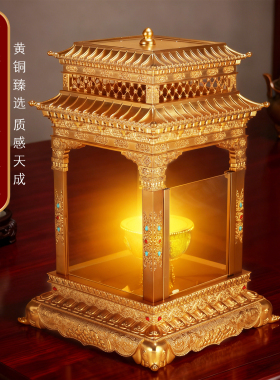 藏式黄铜浮雕佛龛摆件