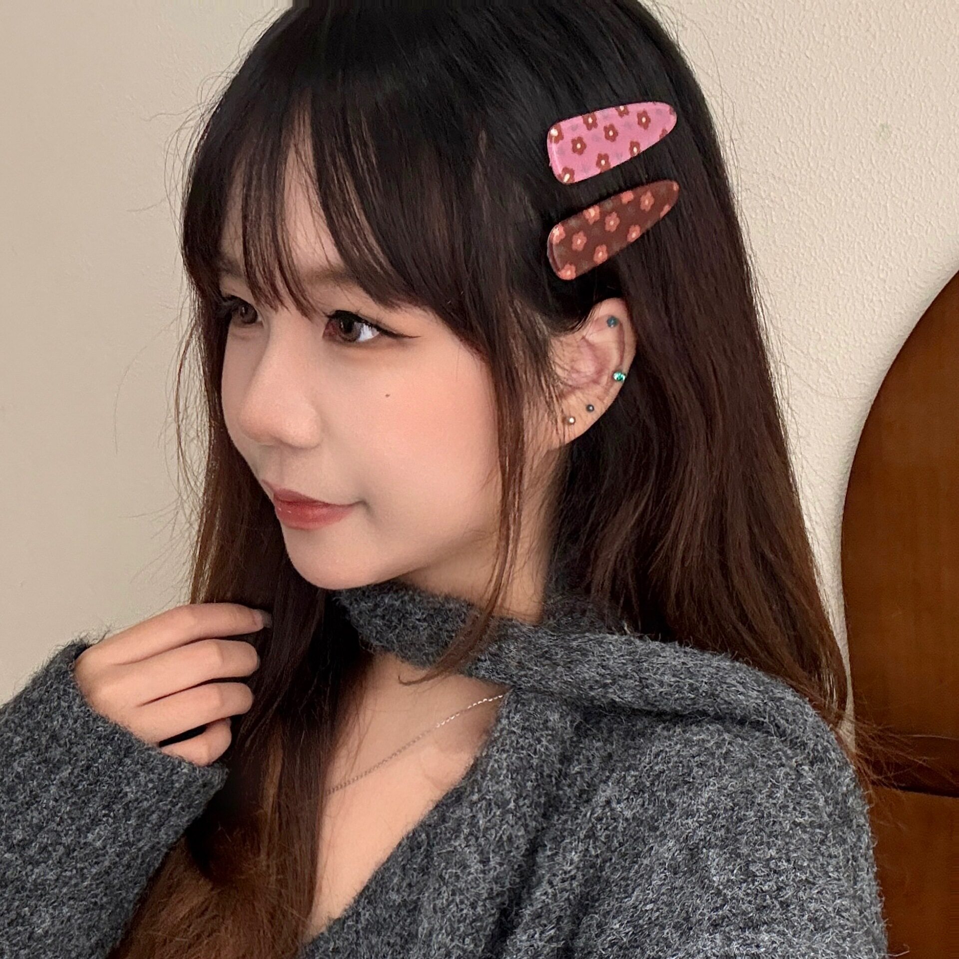 装花朵气质刘海夹边夹发夹碎甜美