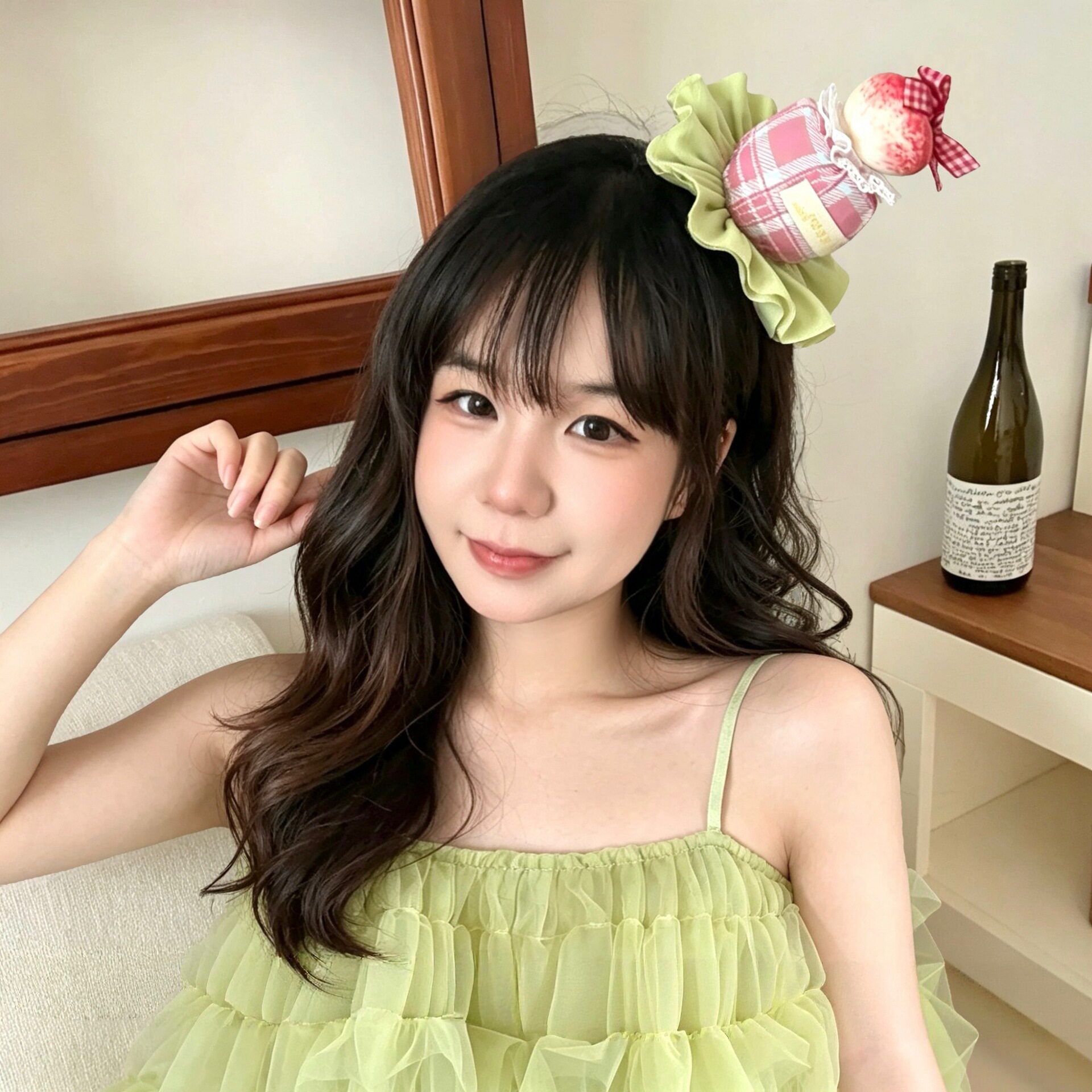 卡蛋糕装饰顶夹少女外出聚会拍照