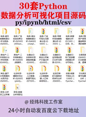 Python数据分析可视化项目源码Pyecharts源代码matplotlib模型