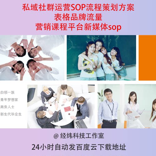 私域社群运营SOP流程策划方案表格品牌流量营销课程平台新媒体sop