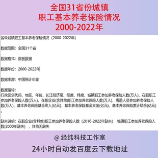 2000-2022全国31省份城镇职工基本养老保险情况统计数据人数收入