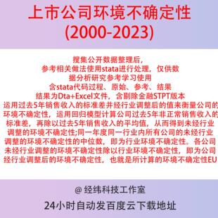 上市公司环境不确定性指数2023-2000包括参考加代码原始 参考结果