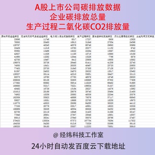 A股上市公司碳排放数据企业碳排放总量生产过程二氧化碳CO2排放量