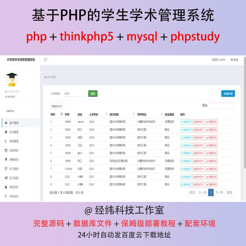 php thinkphp 5 学校生学术管理在线网上系统平台网站程序源代码