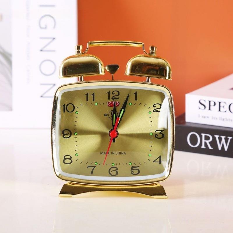 发机械other上鸡吃米闹钟复古怀旧老式金属意学生卧室条铃创声