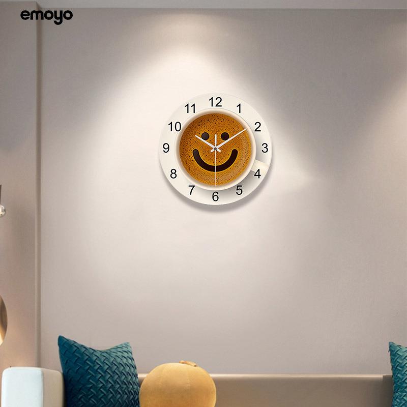 创意咖啡杯钟亚克力墙个性创意艺术时尚时钟家挂用大气客30224挂