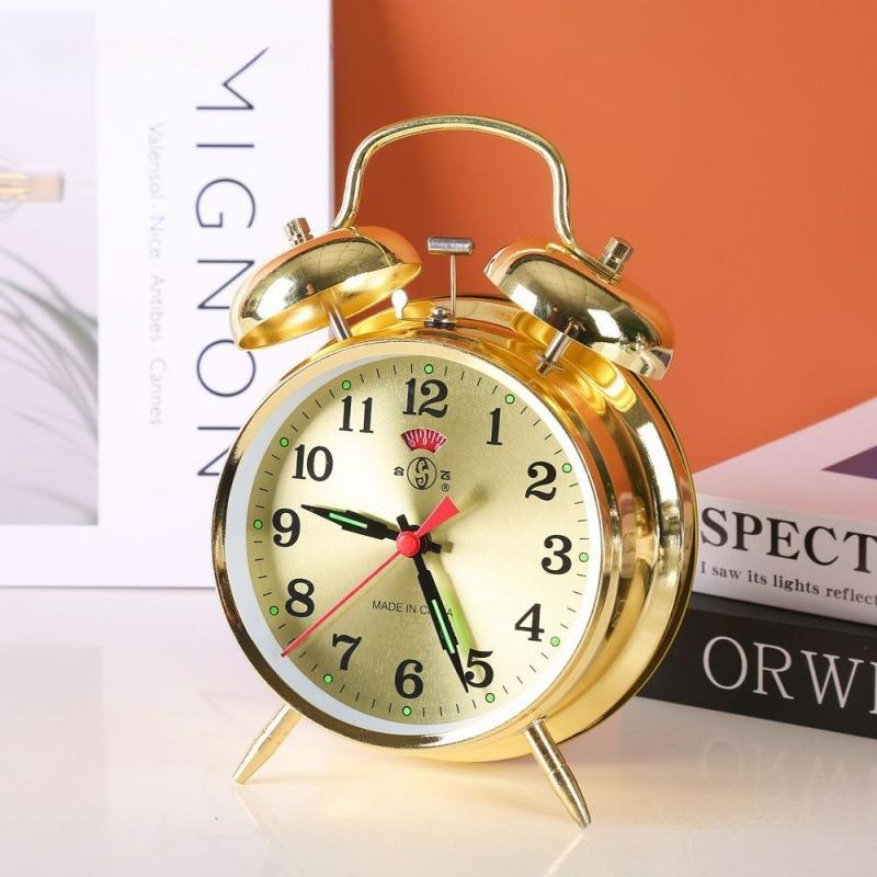 机械other上发条鸡吃米钟古怀学旧老式金属创意闹复生卧室铃声