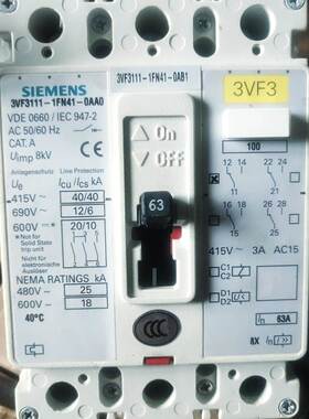 西门子 3VF3111-1FN41-0AB1 3VF3111-1FN41-0AA0 3P 63A