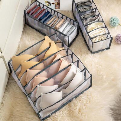 storage box 7 grids bra organizer foldable drawer organizer