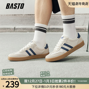 街头休闲运动男鞋 百思图2026春季 复古轻便德训鞋 时尚 25V18AM6 新款