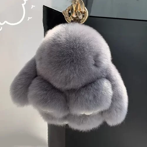 仿獭兔毛装死兔挂件 卡通公仔小兔子毛绒挂件汽车钥匙扣包包挂饰