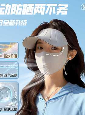 2026新款全脸防晒面罩遮阳防紫外线女款夏季帽子口罩一体脸基尼