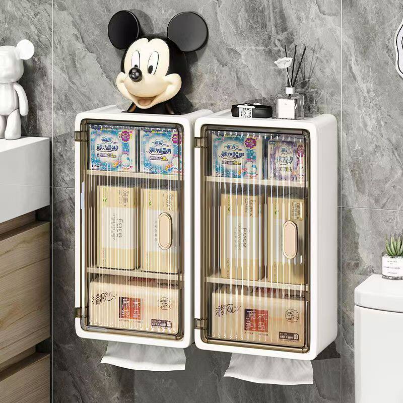卫生间厕纸盒免打孔卫生纸置物架壁挂式防水家居卫生巾收纳纸巾盒