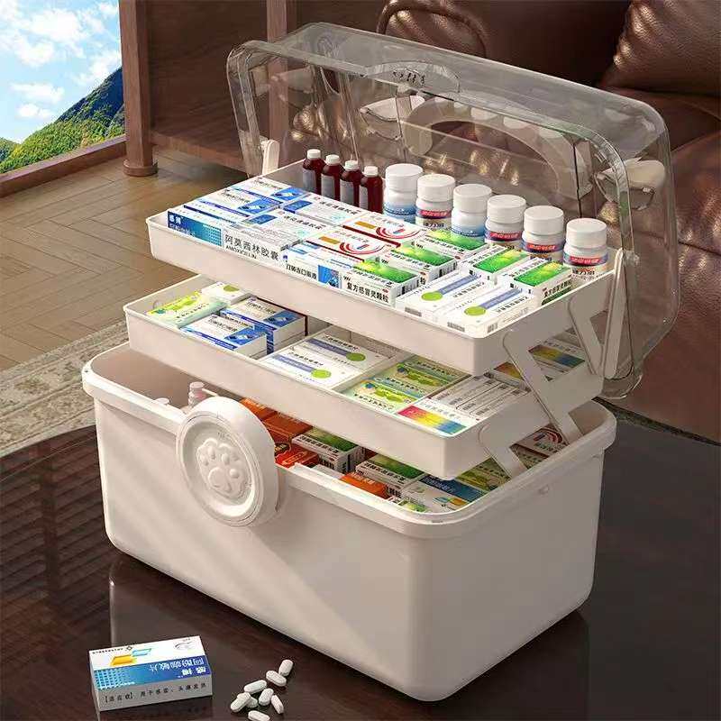药箱家用大容量超大号分类收纳盒分格家庭装多层医疗箱透明便携式