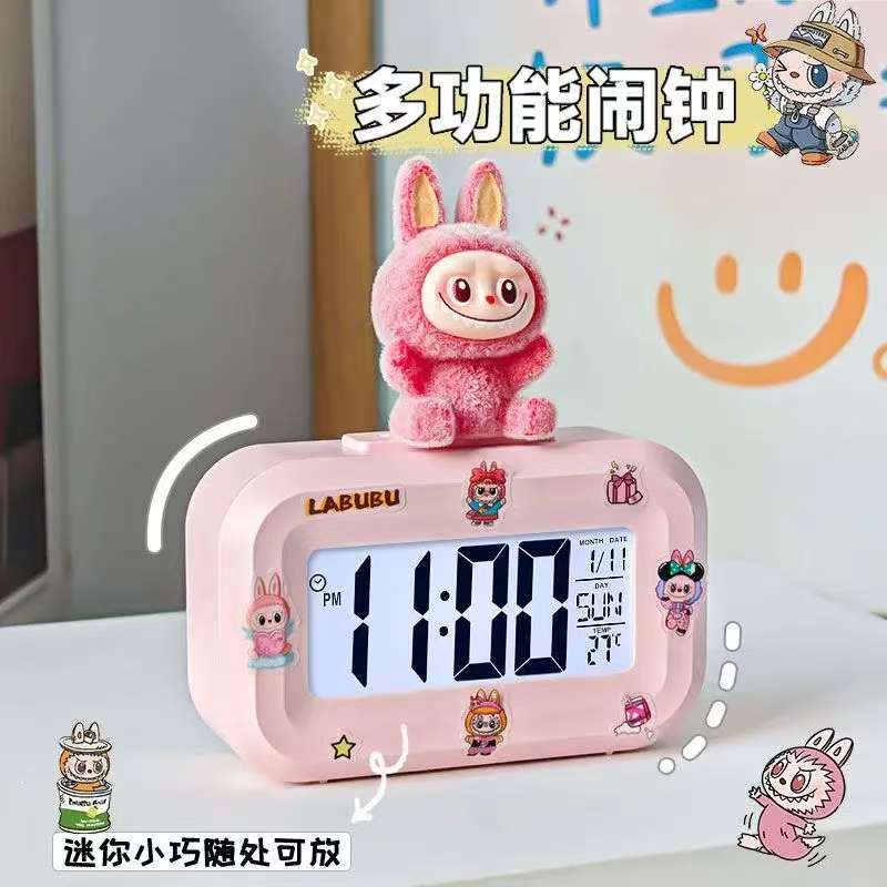 2025新款拉布布闹钟学生专用起床神器表儿童女孩桌面智能电子时钟