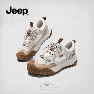 jeep户外徒步登山鞋防滑爬山鞋2026新款厚底休闲鞋子女百搭运动鞋