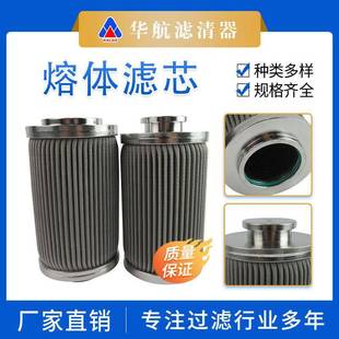 不锈钢纤维烧结毡折叠滤芯 化纤工业5-10μm液压油过滤器熔体滤芯