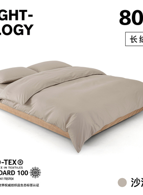 NIGHTOLOGY晚安学80支沙漠灰长绒棉轻奢简约贡缎床上四件套全棉