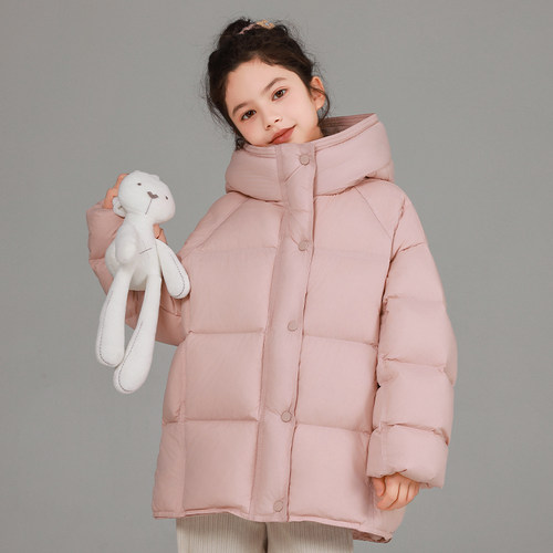 儿童羽绒服女童中长款学生白鸭绒