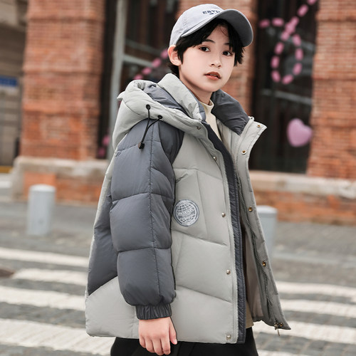 儿童中长款加厚男童洋气羽绒服