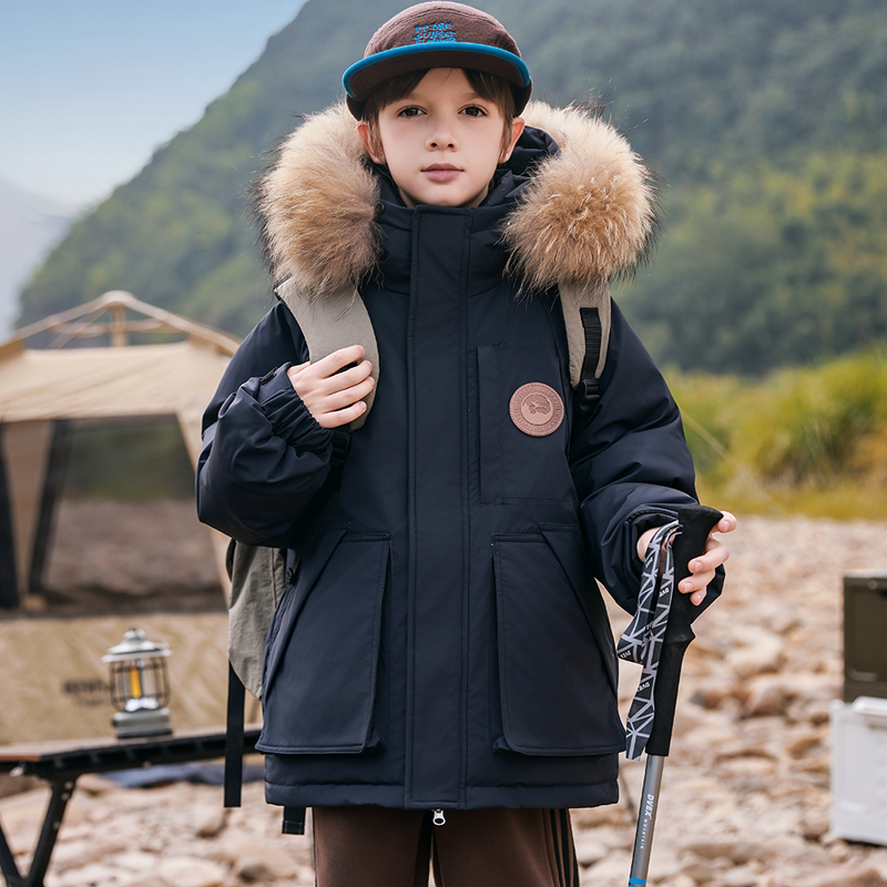 鸭男女同款白鸭绒羽绒服冬装免洗