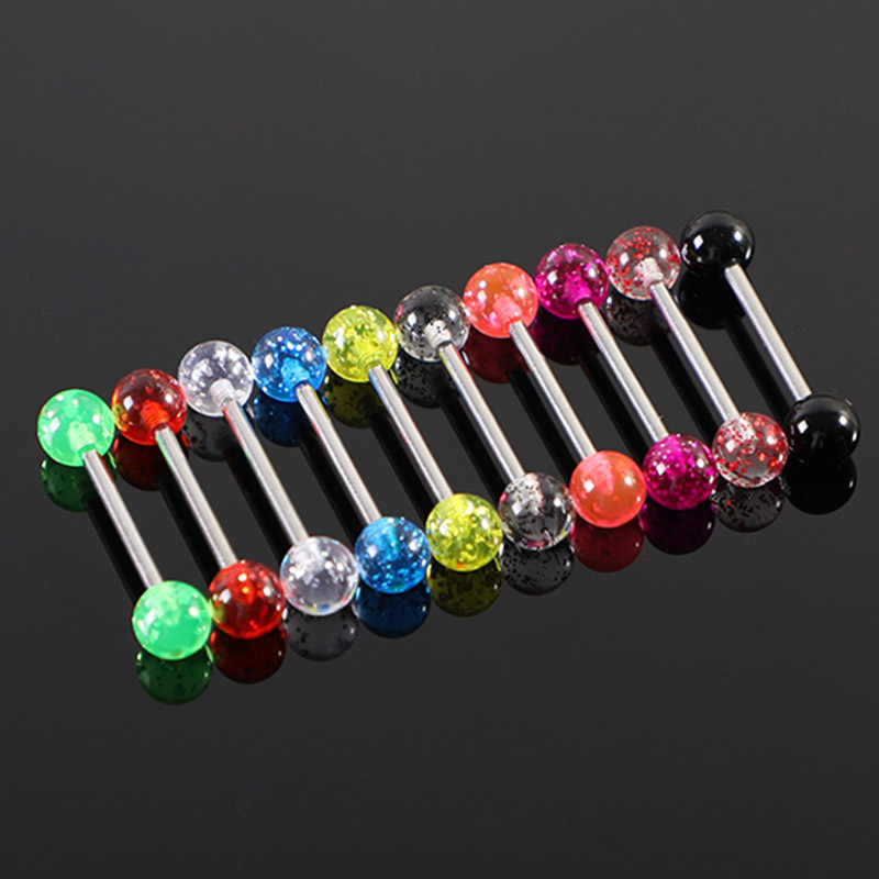 多色亮晶晶钛合金舌钉