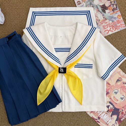 心动记号JK水手服白蓝三本校供