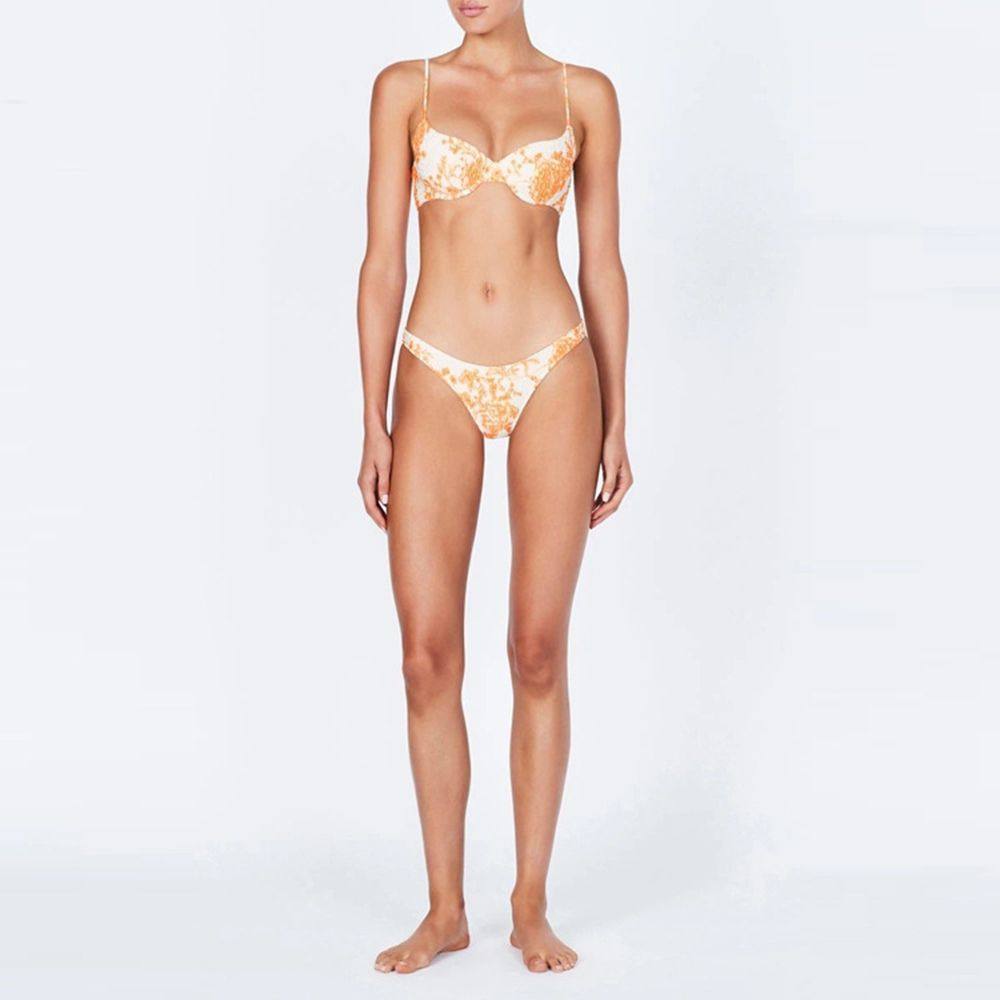 Sexy printed lace-up split swimsuit woman 印花系带分体泳衣女