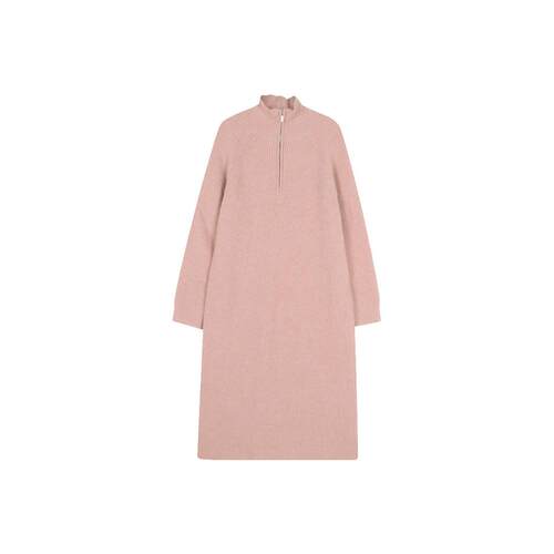 High neck zipper long sleeved knitted skirt 拉链长袖针织裙女