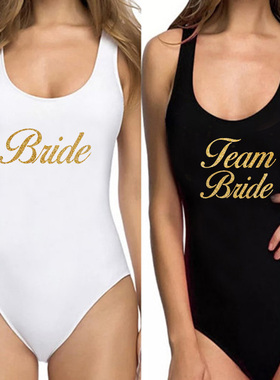 Printed solid color one-piece swimsuit for women纯色连体泳衣