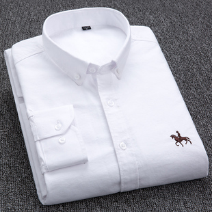 休闲纯色翻领长袖 Solid Polo Long Casual 衬衫 Shirt Sleeve 男士