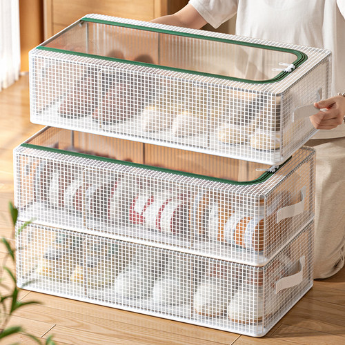 布艺鞋盒床底防潮透明防尘