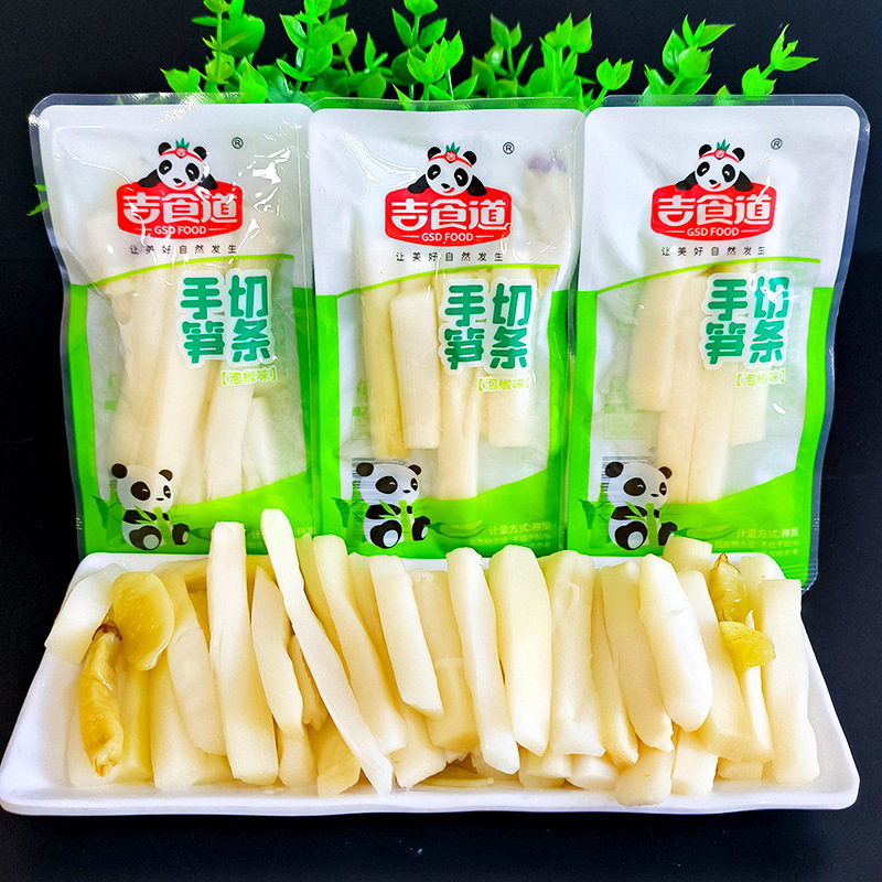 吉食道手切笋条泡椒味开袋即食笋条笋尖竹笋小包装休闲办公小零食图片