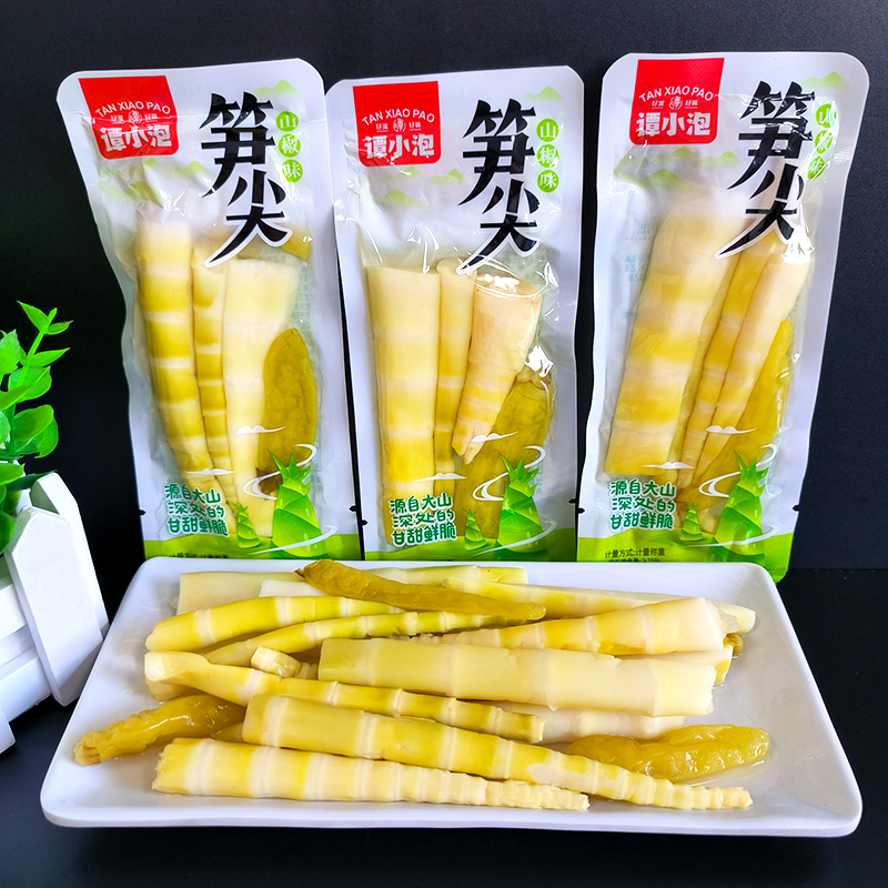 谭小泡笋尖泡椒脆笋开袋即食酸辣笋子笋尖竹笋小包装休闲零食小吃