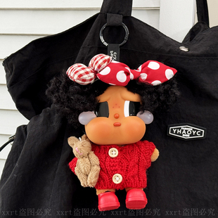 CRYBABY哭娃红色针织毛衣娃衣可爱卡通包挂件潮玩着替衣服换装