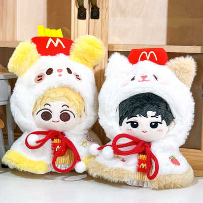 现货10CM斗篷秋冬棉花娃娃衣服