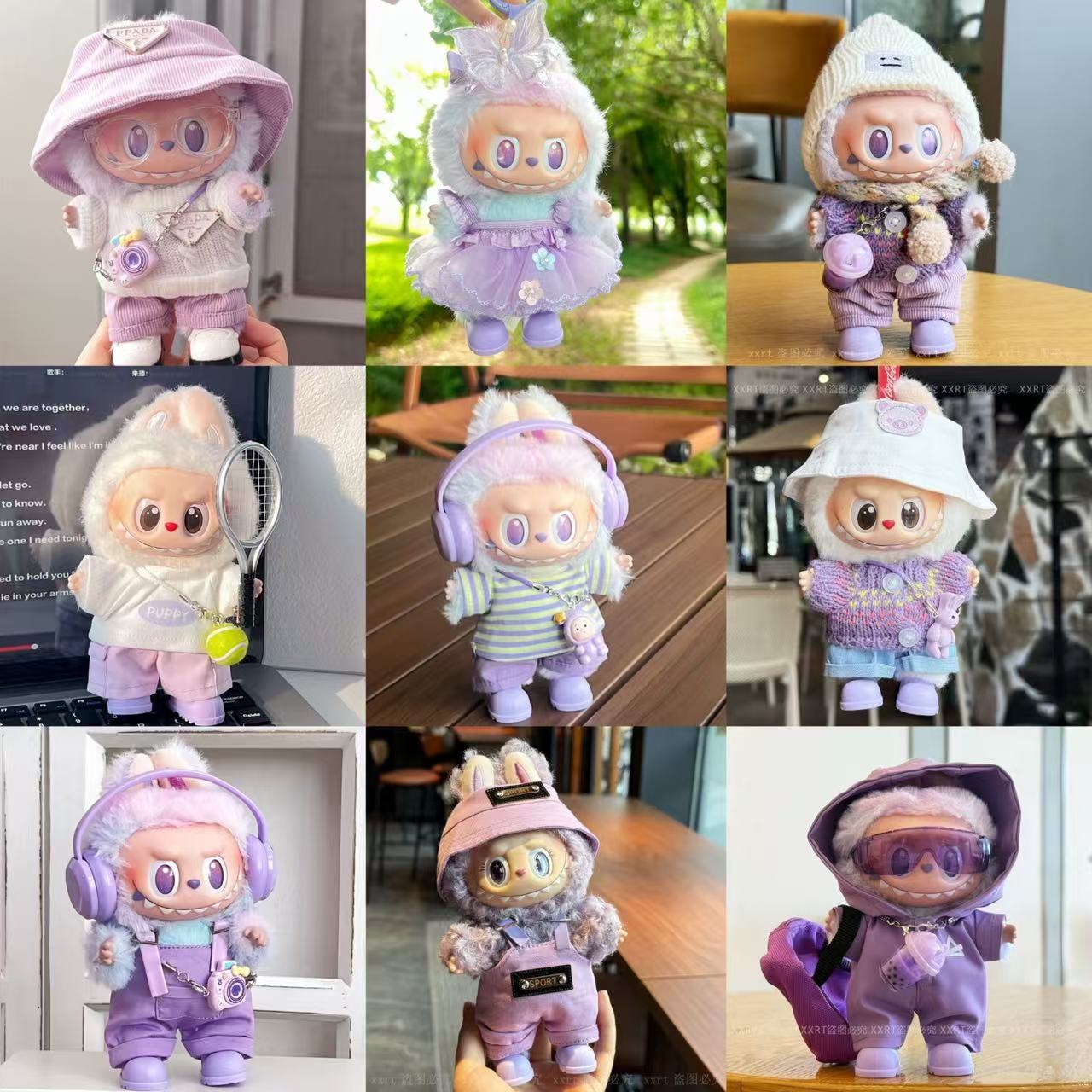 17cm拉布布搪胶公仔衣服套装