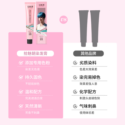 拾魅潮染发膏理发店专用微潮色单支盖白发染发剂发廊批发持久固色