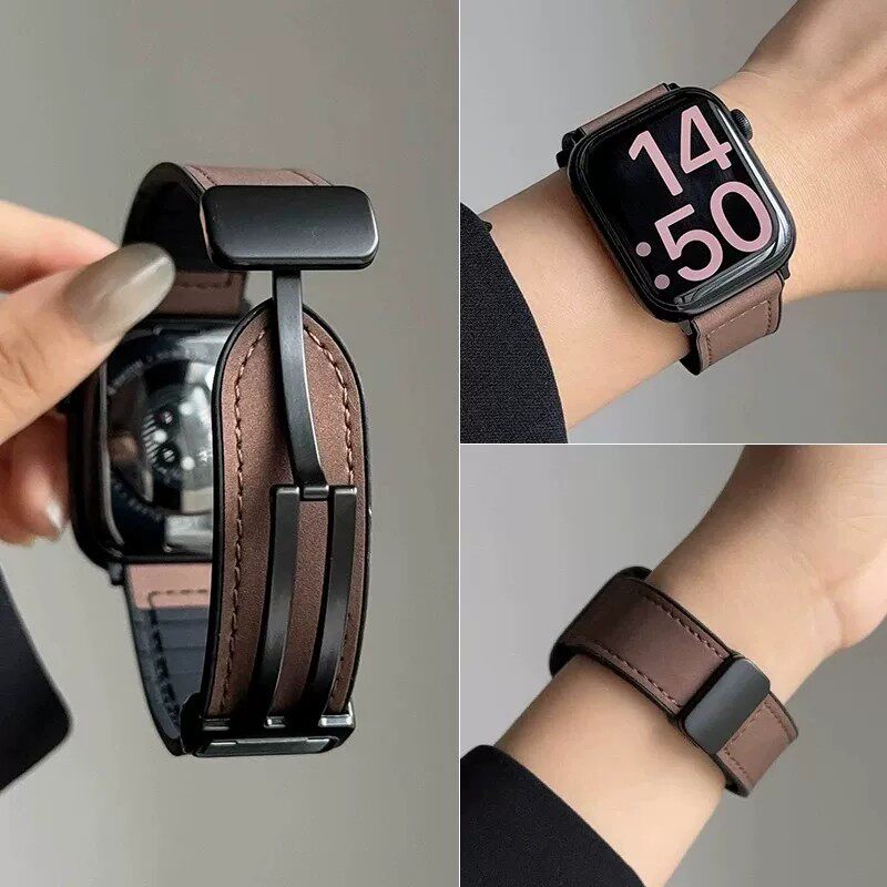 适用华为WATCHD2表带HUAWEIWATCH D血压表疯马皮硅胶腕带运动健康时尚女手环watch d2便捷磁吸式快拆配件冬款