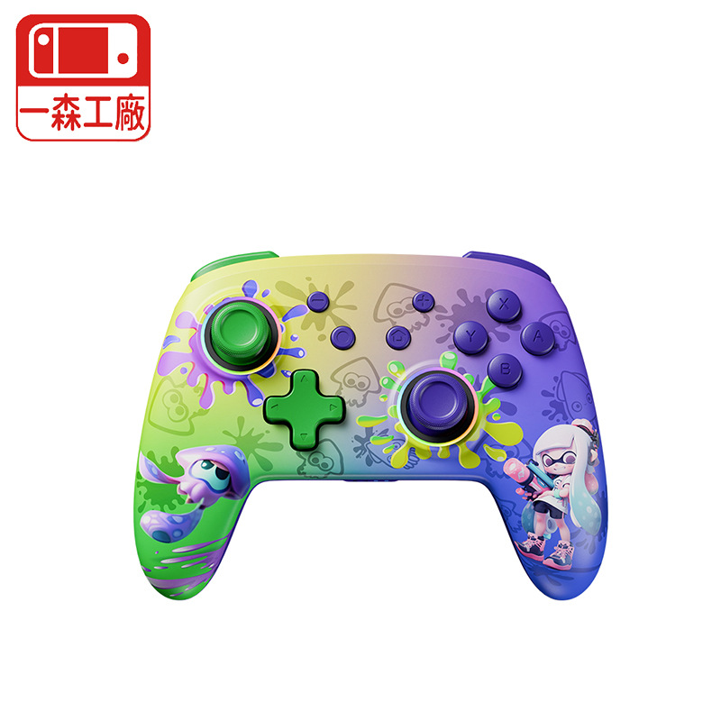 现货适用Switch手柄/OLED喷射战士系列卡通蓝牙游戏手柄震动连发
