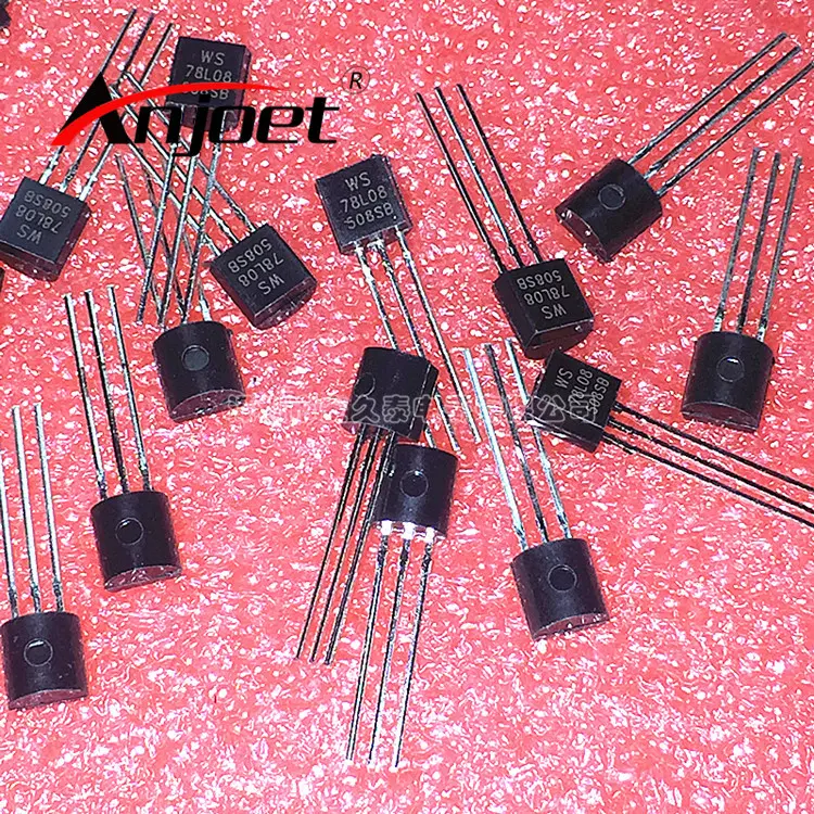 三端稳压芯片 78L05 78L06 78L08 78L09 WS78L12 稳压三极管 插件
