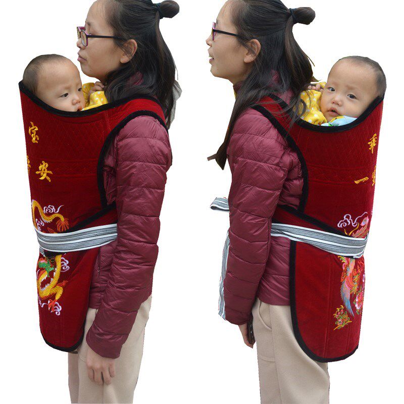 四川云南贵州背小孩的背带老式绑带传统宝宝婴儿背巾绣花背扇前后