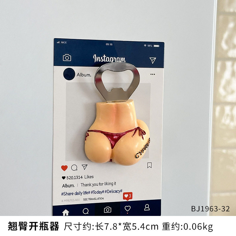 美国佛罗里达创意旅游纪念装饰工艺品立体比基尼磁性冰箱贴开瓶器