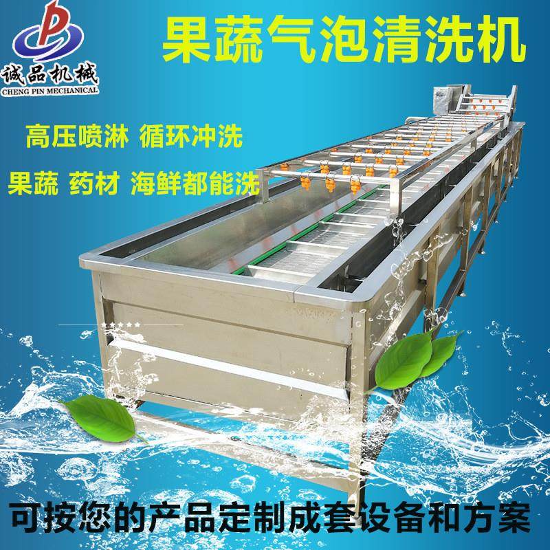 果蔬气泡清洗机菠菜白菜胡萝卜清洗设备人参三七枸杞高压喷淋机