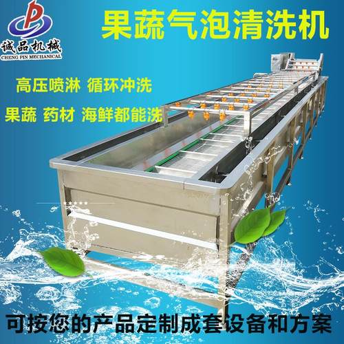 果蔬气泡清洗机菠菜白菜胡萝卜清洗设备人参三七枸杞高压喷淋机