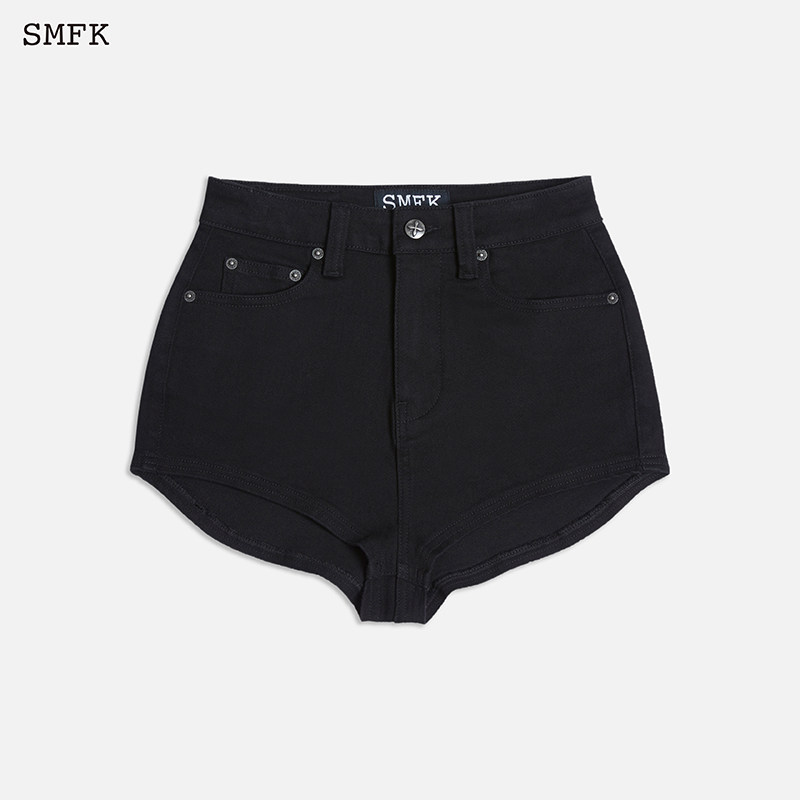 SMFK 舞团牛仔短裤Dancer裤子经典基本款高腰弹力辣妹牛仔裤