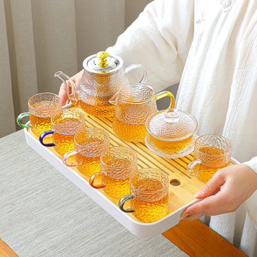 耐高温玻璃锤纹功夫茶具套装