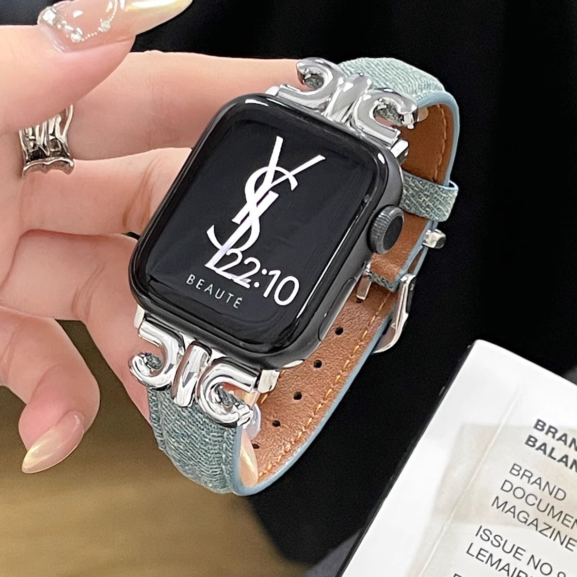 QALUO/千洛凯旋门牛仔iwatch表带