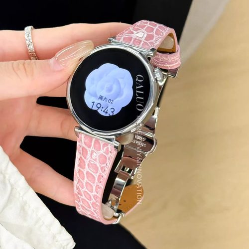 QALUO/千洛华为GT圆纹鳄鱼皮表带